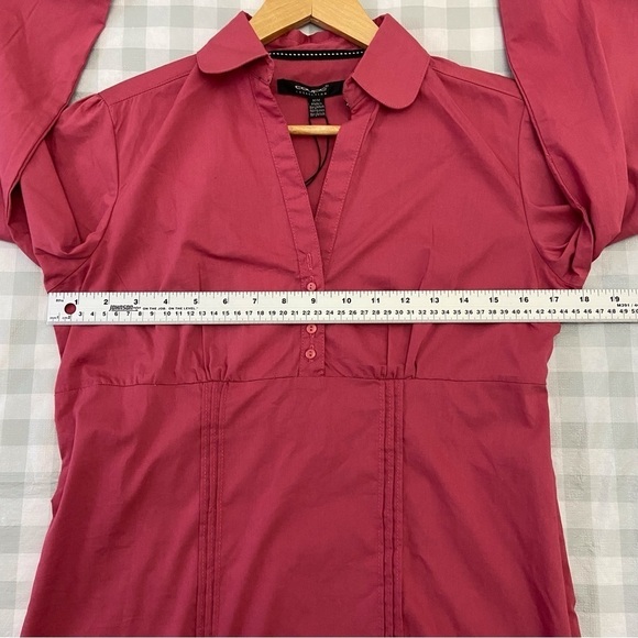 2/40$ Cotton long sleeves pink blouse Coupé fushia cotton spandex polyest Medium - Picture 11 of 15